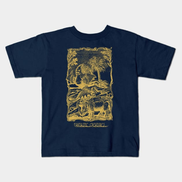 Vintage Fantastic Creatures Kids T-Shirt by RAdesigns